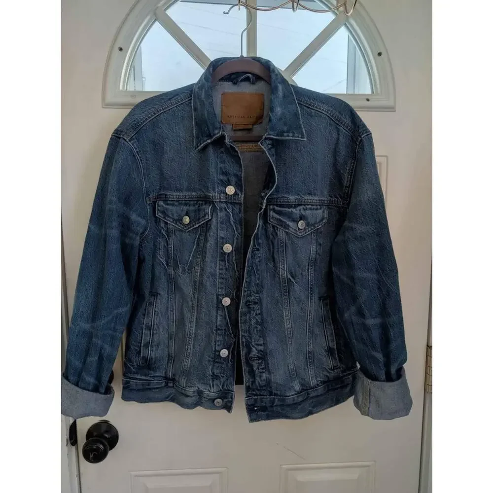 American Eagle Organic Cotton Denim Jacket size medium - Picture 1 of 5